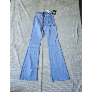 Playboy by PacSun Jeans Womens Size 25 Waist (0)High Rise Ruched Flare Blue‎ NWT